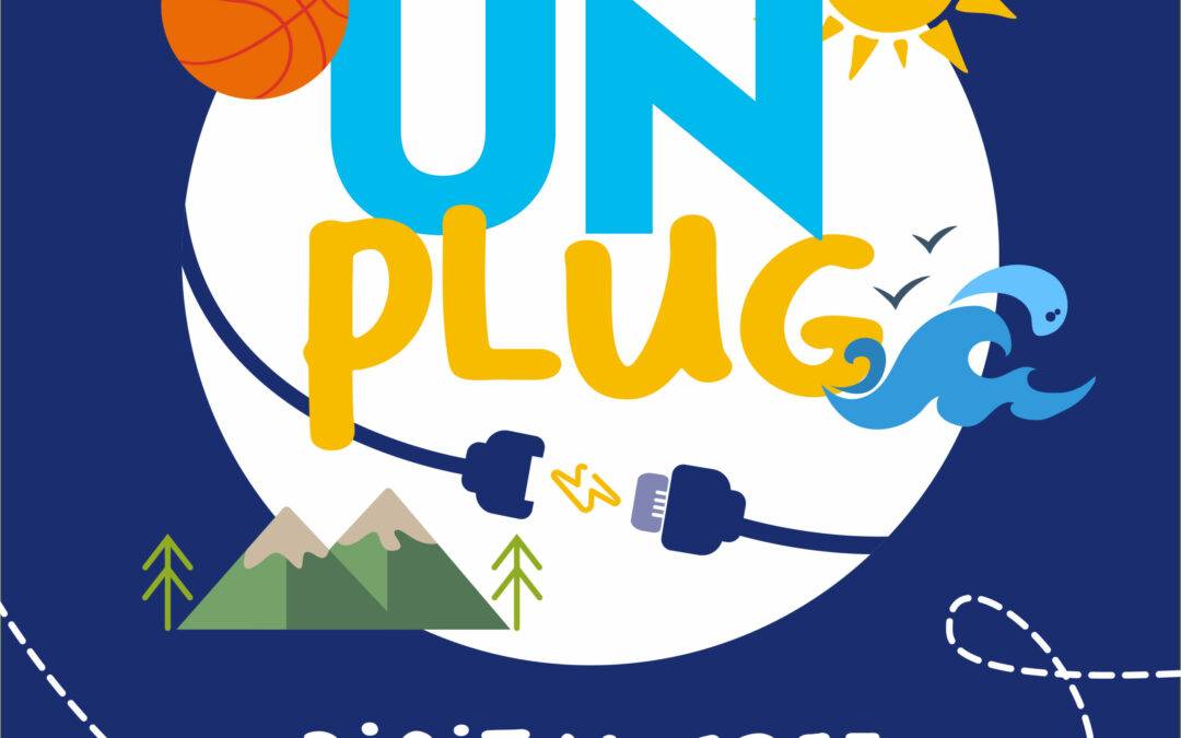 grafica per Unplug, digital free summer camp